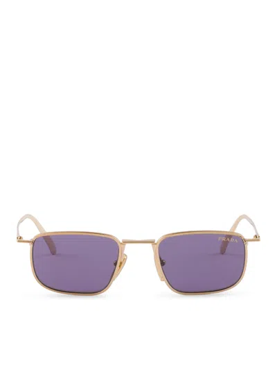 Prada Sunglasses With Logo In Gold