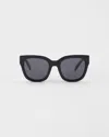 Prada Logo Rectangle-frame Sunglasses In Black