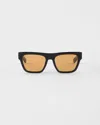 Prada Sonnenbrille Mit Eckigem Gestell In Brown