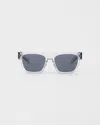 Prada Logo-print Rectangle-frame Sunglasses In Blue