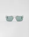 Prada Sunglasses With  Logo In Eden Green Lenses