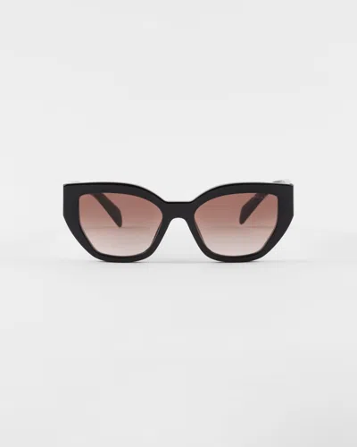 Prada Pr A09s Acetate Cate Eye Sunglasses In Black