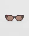 Prada Sunglasses With Logo In Polarized Brown Lenses