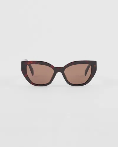 Prada Sunglasses With Logo In Polarized Brown Lenses