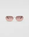 Prada Narrow Rectangular Sunglasses In Gradient Caramel Lenses