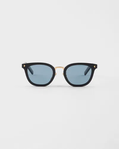 Prada Sunglasses With The Iconic Metal Plaque In Black