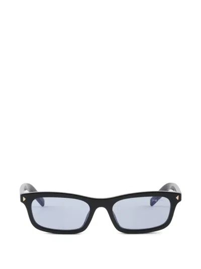 Prada Sunglasses With The Iconic Metal Plaque In Blue