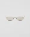 Prada Rectangle-frame Sunglasses In Stone Gray Lenses