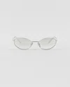 Prada Sunglasses With The  Logo In Chlorophyll Green Lenses