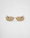 Prada Sunglasses With The  Logo In Olive Green Lenses