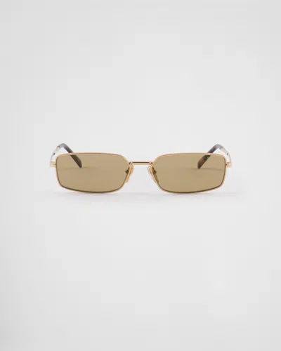 Prada Sunglasses With The  Logo In Olive Green Lenses