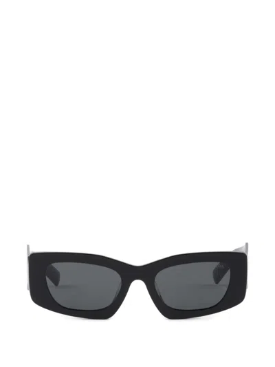Prada Sunglasses With Triangle Logo In Black