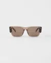 Prada Sunglasses With Triangle Logo In Brown