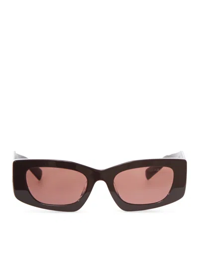 Prada Sunglasses With Triangle Logo In Brown