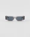 Prada Sunglasses With Triangle Logo In Graphite Lenses