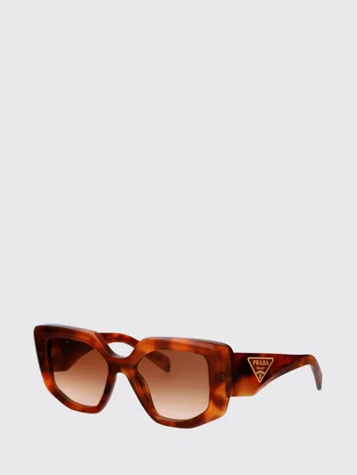 Prada Cognac Tortoise Acetate Sunglasses In Brown
