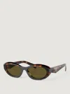 Prada Symbole Oval-frame Tortoiseshell Sunglasses In Multi
