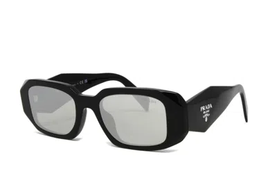 Pre-owned Prada Sunglasses Women's Pr17wsf 1ab2b0 Black 51mm Silver Mirrored Lens