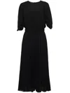 Prada 女士太阳褶长款收腰连衣裙 P3i97k 12lk S 231 In 黑色