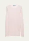 Prada Superfine Cashmere And Silk Slim-fit Sweater In F0028 Rosa