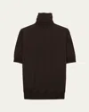 Prada Superfine Cashmere F 18 Short Sleeve Turtleneck In Black