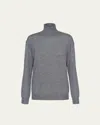Prada Cashmere And Wool Turtleneck Sweater In Ardesia