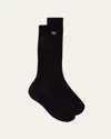 Prada Superfine Ribbed Socks In Black