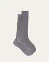 Prada Logo-plaque Socks In Grigio