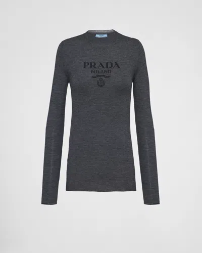 PRADA RUNDHALSPULLOVER AUS SUPERFINE-WOOL