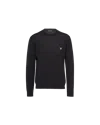 Prada Black Wool Sweater With Logo In Black