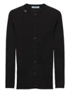 Prada Womens Black Round-neck Ribbed Wool Cardigan In Black