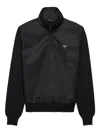Prada Superfine Wool Half-zipper Sweater In Black