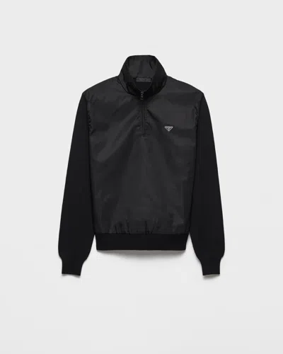 PRADA HALB-REISSVERSCHLUSS-PULLOVER AUS SUPERFINE-WOOL