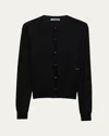 Prada Superfine Wool Knit Cardigan In F0002 Nero