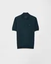 Prada Superfine Wool Polo Shirt In Blue