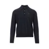 Prada Superfine Wool Polo Shirt In Blue