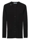 Prada Womens Black Round-neck Ribbed Wool Cardigan In Black
