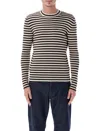 Prada Superfine Wool Striped Crew-neck Sweater In Multi