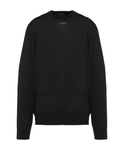 Prada Superfine Wool Sweater In Black
