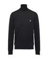 Prada Superfine Wool Turtleneck Jumper In Black