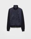 Prada Superfine Wool Zipper Cardigan In Blue