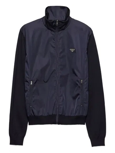 PRADA SUPERFINE WOOL ZIPPER CARDIGAN