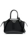Prada Logo-plaque Tote Bag In Black