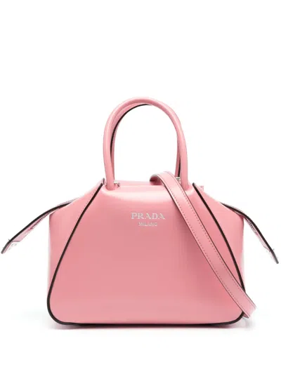 Prada Supernova Brushed Leather Tote Bag In Petal N