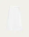 Prada Superpose Belted Midi Skirt In Bianco