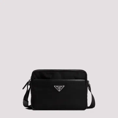 Prada Re-nylon Bag With Saffiano Leather Trimmings In Black