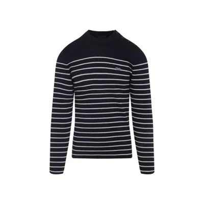 Prada Crew Neck Wool Knit Sweater In Black