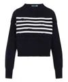 Prada Maglione In Cotone Blu Scuro Donna In Blue