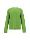 Prada Ribbed Knit Crewneck Sweater In Edera