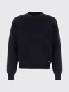 Prada Navy Blue Logo Sweaters In Black